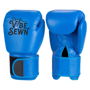 Gants de boxe en cuir bleu ciel personnalisés avec fermeture Velcro pour adultes, gants d'entraînement professionnels de boxe et de MMA 2026 - Product Image 1