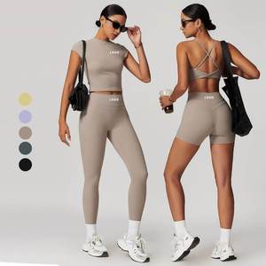 Ensemble de vêtements de sport pour femmes grande taille à séchage rapide personnalisé en gros, tenue de fitness de 2 pièces avec logo - Product Image 1