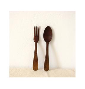 Cuillères et fourchettes en bois indiennes faites à la main très demandées, cuillères de service pour salades, bois de la meilleure qualité - Product Image 1