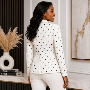 Cosh International Sorority Sisterhood Polka Dot Stylish OEM ODM Warm Winter Wear Breathable Long Sleeve Blazer <b>Coat</b> - Product Image 5