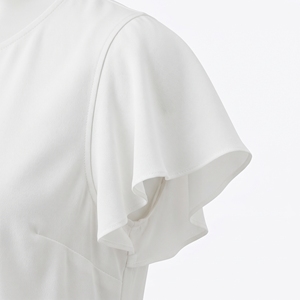 Blusa Casual de Verano para Mujer, Tejida, con Mangas con Volantes, Logotipo Personalizado, MOQ Bajo, en Stock, Venta al Por Mayor, OEM, ODM - Product Image 2