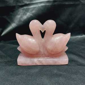 Figura de Pato de Cuarzo Rosa Natural, Tallada a Mano, Escultura de Piedra Preciosa, Artesanía de Piedra para Decoración del Hogar, Regalo - Product Image 2
