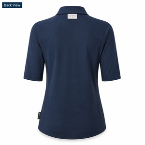 Custom Logo <b>Women's</b> V-neck Half-<b>Zip</b> Discharge Printed Golf Shirt Short Sleeve Breathable Mesh Fabric Performance Athletic <b>Top</b> - Product Image 3
