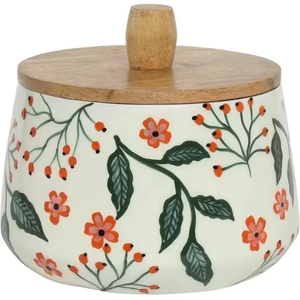 Pot de rangement élégant en bois avec couvercle hermétique Taille personnalisable Couvercle innovant pour la cuisine Conteneur de stockage d'aliments et de condiments - Product Image 6
