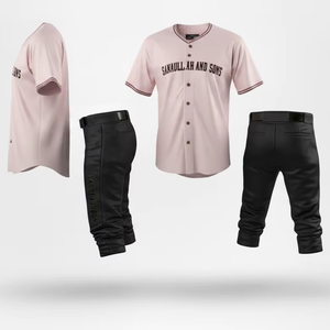 Professional Baseball <b>Uniform</b> <b>Custom</b> Team Jersey Pants Set Breathable Lightweight Athletic Sportswear Wholesale Supplier OEM - Product Image 3