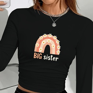 Camisa de manga larga moda mujer hermana GRANDE margaritas arcoíris - Product Image 1