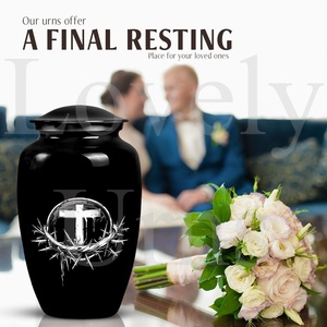 Urna Funeraria Católica Premium para Cenizas, Urna Conmemorativa Decorativa para Guardar Cenizas Humanas, Recuerdo Sagrado - Product Image 2