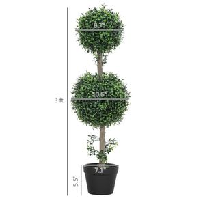 Set di 2 Alberi di Bosso Artificiali in Vaso, Piante Finte, Vegetazione Simulata - Product Image 6