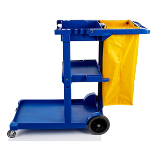 Carrito Multiusos <span class=keywords><strong>de</strong></span> Plástico <span class=keywords><strong>Azul</strong></span> para Conserjería, Resistente a la Oxidación, con 4 Ruedas y Capacidad <span class=keywords><strong>de</strong></span> 400 lb, Ideal para Limpieza <span class=keywords><strong>de</strong></span> Habitaciones <span class=keywords><strong>de</strong></span> Hotel - Product Image 2