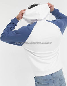 Sudadera con Capucha Combinada Raglan para Hombre, Color Claro en Contraste, Sudadera de Moda de Temporada - Product Image 3