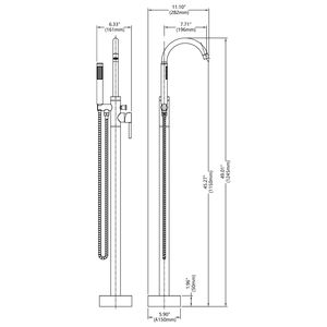 Grifo de ducha y bañera de latón independiente de un solo control con caudal máximo de 6 GPM, grifo de bañera de pie, grifos de ducha de mano - Product Image 2