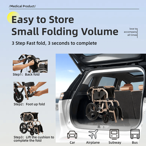 Sedia a Rotelle Manuale Leggera per Adulti, 27 Libbre, Pieghevole con Doppi Freni Manuali e Altezza Regolabile - Product Image 3