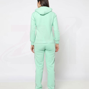 ผู้ผลิตจากปากีสถาน ชุดวอร์มผู้หญิงดีไซน์ล่าสุด ผ้าฝ้าย 100% สีพื้น ชุดวอร์มผู้หญิง - Product Image 3