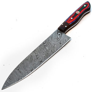 Couteaux de chef en acier Damas faits à la main, à haute teneur en carbone, pour la cuisine professionnelle - Product Image 2