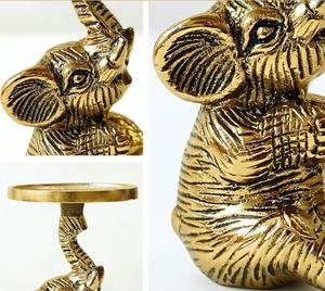 <b>Elephant</b> Shape Metal Candle Stand Gold Color Home <b>Decoration</b> Heat Resistant Cylindrical Candle Holder - Product Image 5