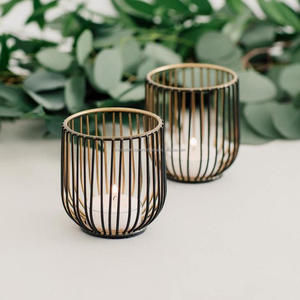 Nordic Style <b>Wired</b> Candle Holder Set of 3 Modern Nordic Style Home Garden Decoration Candle Pillar Holder Black Coating Finished - Product Image 2