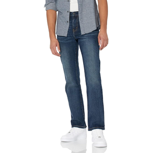 Jeans coupe droite pour homme, pantalon en denim décontracté, style classique, coupe régulière confortable - Product Image 4