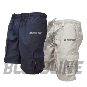 Bermuda pour homme BLOODLINE en tissu non tissé enduit PU 220g, taille mi-haute élastique, style décontracté avec poches - Product Image 2