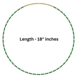 Collier tennis de luxe en or 14 carats avec émeraudes de laboratoire et diamants - Product Image 2