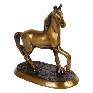 Figura de Caballo Grabada en Latón Macizo Kartique, Escultura Decorativa de Estilo Moderno y Antiguo para Mesa y Vitrina - Product Image 4