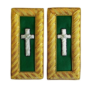 Épaulettes de cérémonie Premium pour Frock Coat, avec broderie en bullion, style Chevaliers Templiers - Product Image 1