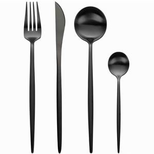 Juego de cubiertos con mango delgado y cabeza redonda, acabado plateado, perfecto para uso en restaurantes y oficinas, juego de cubiertos de la India. - Product Image 4