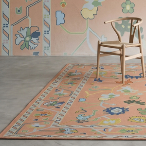 Alfombra de Lana de Lujo Tejida a Mano con Diseño Floral Clásico, Pelo Plano de Grosor Medio, Alfombra Decorativa para Sala de Estar y Dormitorio - Product Image 5