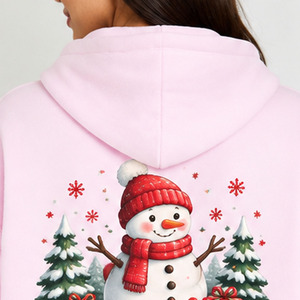 Personalized <b>Christmas</b> <b>Hoodie</b> 100% Polyester Casual Style Custom Sublimation Printed Holiday Pullover Snowman Graphic For Women - Product Image 3