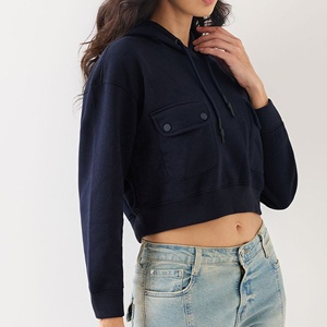 เสื้อฮู้ดครอปผู้หญิงผ้าฝ้ายแท้ 100% คุณภาพสูง ทรงตรง มีฮู้ด เหมาะสำหรับออกกำลังกาย - Product Image 2