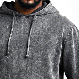 Custom High Quality Cotton Solid Hooded Tracksuits Flared Sweatpants and Hoodie <b>Set</b> Streetwear Acid Wash - Product Image 5