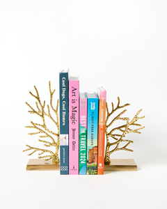 Porte-livres décoratifs en métal en forme de branche d'arbre dorée pour bibliothèque, bureau, maison, présentoir de table - Product Image 2