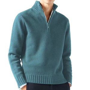 <b>Men's</b> Solid Color Wool 1/4 Zip <b>Turtleneck</b> Cardigan Regular Sleeve Anti-Pilling Winter Wear Long Sleeve Knitted <b>Sweater</b> - Product Image 6