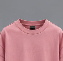 Camiseta Oversize Rosa Lisa con Cuello Redondo para Hombre, Ajuste Holgado, Manga Corta, Estilo Urbano - Product Image 4