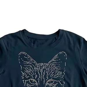 Camiseta de hombre con pedrería 100% algodón, corte holgado, transpirable, último modelo, ¡gran oferta! - Product Image 1