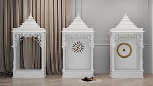 Indian Marble Pooja <b>Mandir</b> Design Marble Inlay <b>Mandir</b> with Dome Modern Marble Temple for Living Room - Product Image 3
