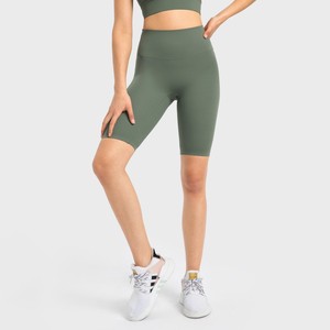 Womens Custom logo Sports <b>Tight</b> Shorts Breathable Nylon Spandex Leisure Bottoms Solid Stretch Active Compression Running Shorts - Product Image 5