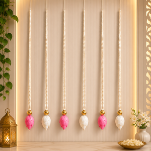 Guirnaldas de Jazmín Artificiales Hechas a Mano, Ecológicas, con Capullos de Loto y Cuentas Doradas, Resistentes al Agua, para Decoración Floral de Bodas - Product Image 6