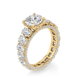 Anillo de Diamantes con Corte Redondo y Ovalado, con Garras Compartidas, Estilo Eternidad Completa - Product Image 1
