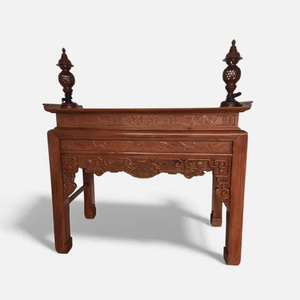 Mesa de Altar Rectangular de Una Sola Capa Huong Wood Kim Tien con Diseño de Relieve Tallado para Espacio de Culto Ancestral - Product Image 6