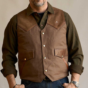 Men's <b>Leather</b> Biker Vest Wholesale Adults OEM ODM Custom Motorcycle <b>Jacket</b> <b>Sleeveless</b> Vintage Casual Outerwear 2026 - Product Image 4