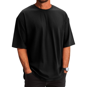 เสื้อยืดดรอปโชว์เดอร์ผู้ชายทรงโอเวอร์ไซส์ แขนสั้น สวมใส่สบาย สไตล์ลำลอง เท่ห์ ทันสมัย เสื้อยืดดรอปโชว์เดอร์ - Product Image 5