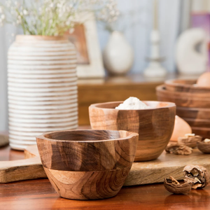 FAIZA CRAFT Bol à salade en bois moderne, écologique et fait main, provenant de l'Uttar Pradesh, Inde - Product Image 4