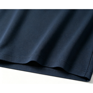 Polo en tricot à manches courtes pour homme, couleur unie, avec fermeture éclair, style décontracté, coupe classique, bleu foncé - Product Image 6