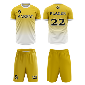 Maillots de football personnalisés à manches courtes, impression numérique, séchage rapide, antibactériens, ensemble uniforme avec logo frontal pour hommes - Product Image 1