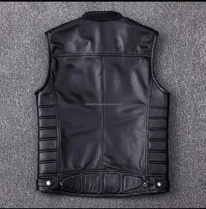 Genuine Leather Motorcycle Biker <b>Vest</b> Heavy Duty Concealed Carry Riding <b>Vest</b> for <b>Men</b> - Product Image 2