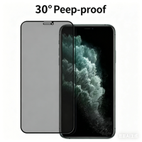 Pelindung Layar Kaca Tempered Super Private Privacy untuk Ponsel 15 Pro Max 14 Plus 13 Mini 12 11 Anti Spy Anti Intip