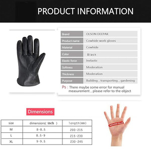 Waterproof Black Grain Cowhide Leather <b>Work</b> <b>Gloves</b>, Heavy Duty Water Resistant Winter <b>Thermal</b> <b>Work</b> <b>Gloves</b> for Motorcycle Riding, - Product Image 6