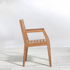 Silla de Jardín Moderna de Teca Sólida con Respaldo de Listones, Muebles de Comedor Resistentes para Exteriores, Más Vendida - Product Image 5