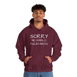 Sweat à capuche unisexe surdimensionné en molleton 100% coton brodé « Funny Sorry » - Product Image 1