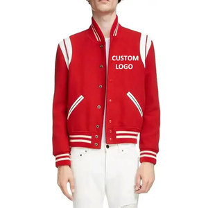 Econex Sports Men's Varsity Jacket Polyester/Cotton Fleece Windproof Solid Color <b>Covered</b> <b>Button</b> Closure Casual Winter Slim Fit - Product Image 1